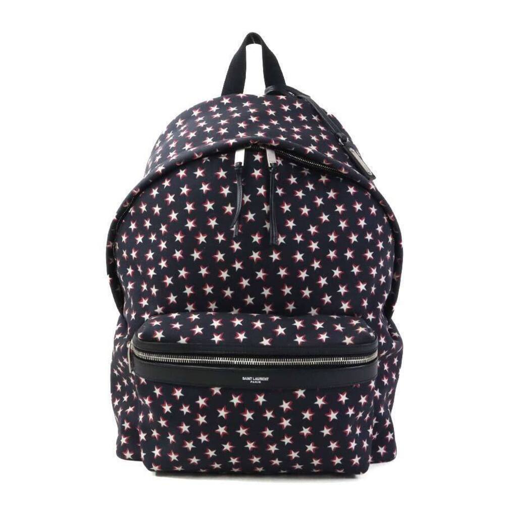 Saint Laurent canvas backpack black white red